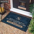 Printfamily M38 Elegant Monogram Collection As For My House Personalized Doormat