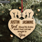 Bear Couple God Blessed Personalized Wood Engraved Ornaments