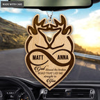 Buck And Doe Infinity Love God Blessed Personalized Wood Engraved Ornament