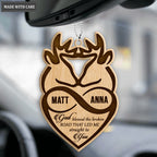 Buck And Doe Infinity Love God Blessed Personalized Wood Engraved Ornament