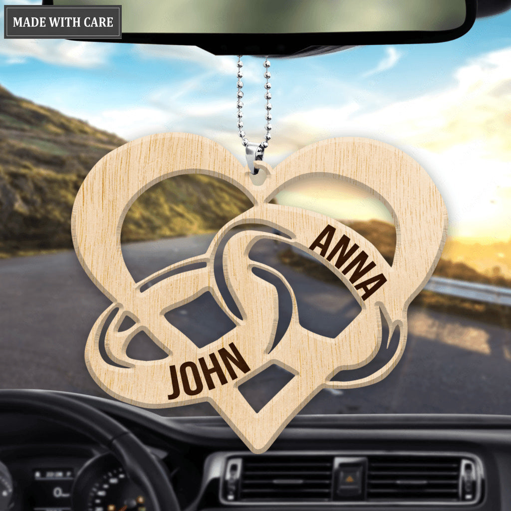 Couple Rinsgs Personalized Wood Engraved Ornaments