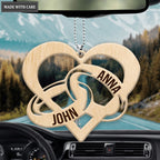 Couple Rinsgs Personalized Wood Engraved Ornaments