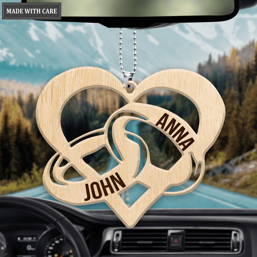 Couple Rinsgs Personalized Wood Engraved Ornaments