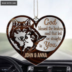 Lunvingrace M15 Wolf Couple God Blessed Personalized Ornament