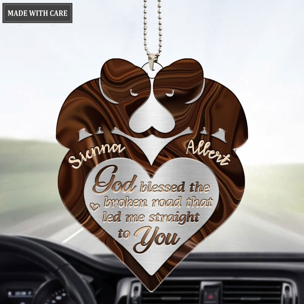 Lunvingrace M16 Elephant Couple God Blessed Personalized Ornament
