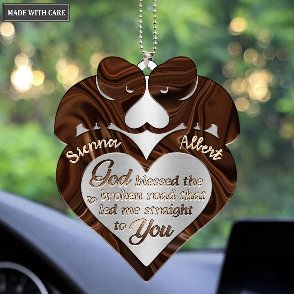 Lunvingrace M16 Elephant Couple God Blessed Personalized Ornament