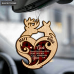Tartan Buck And Doe God Blessed Personalized Wood Engraved Ornaments