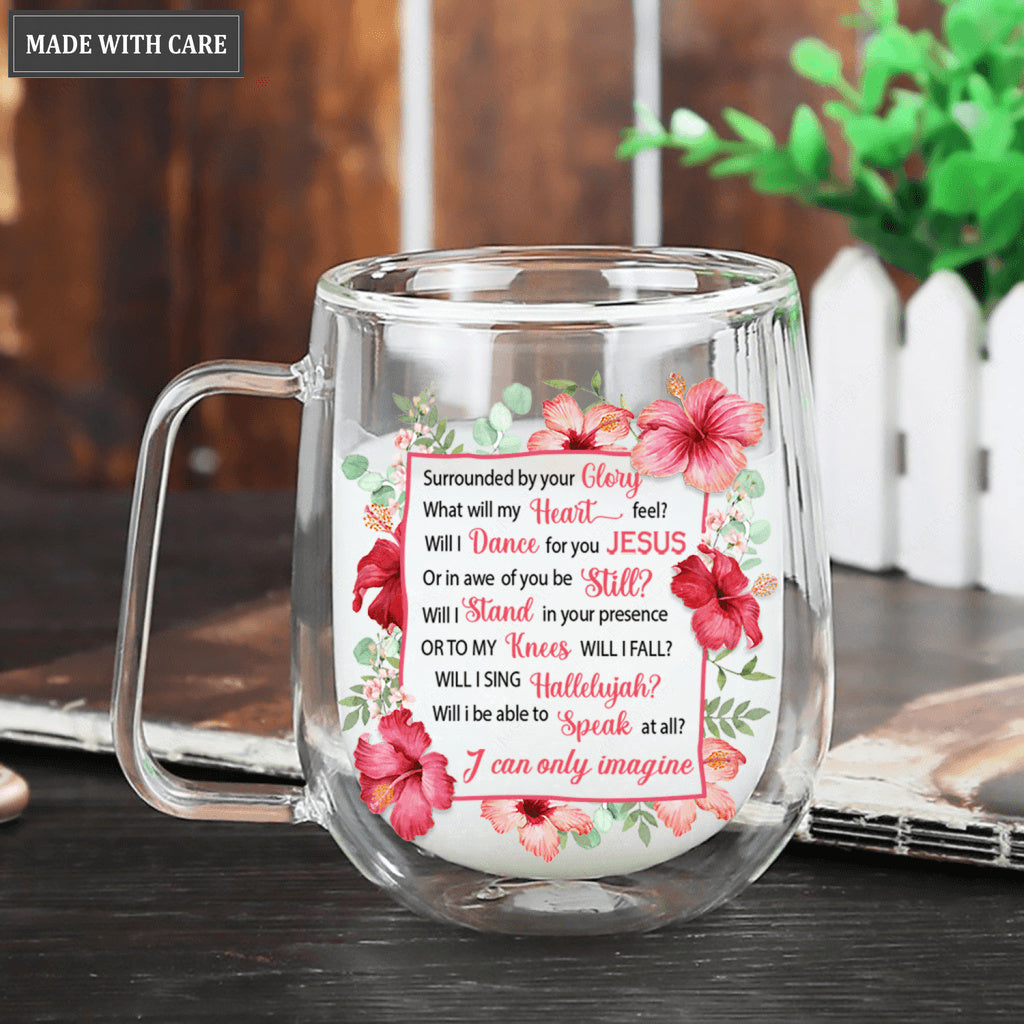 Personalized Dance For Jesus Hibiscus Doubled-Wall Glass Mug