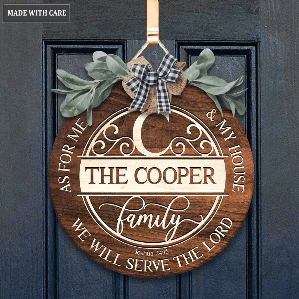 Personalized Monogram Serve The Lord Circle Sign