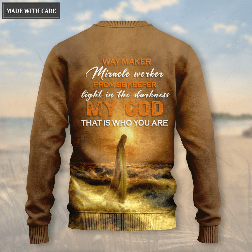 Jesus Art Way Maker Miracle Worker Wool Sweatshirt