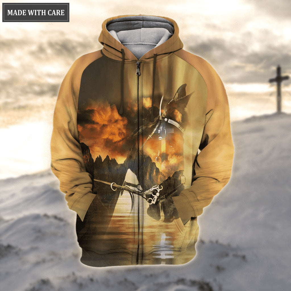 Jesus Cross Horse Faith Over Fear Hoodie