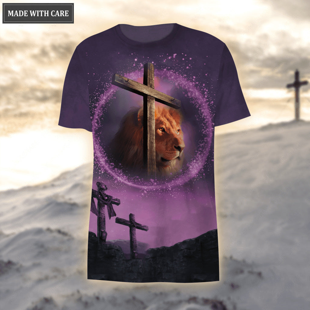 Purple Cross Lion Let Your Faith Be Bigger Than Your Fear Hoodie