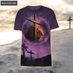 Purple Cross Lion Let Your Faith Be Bigger Than Your Fear Hoodie