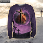 Purple Cross Lion Let Your Faith Be Bigger Than Your Fear Hoodie