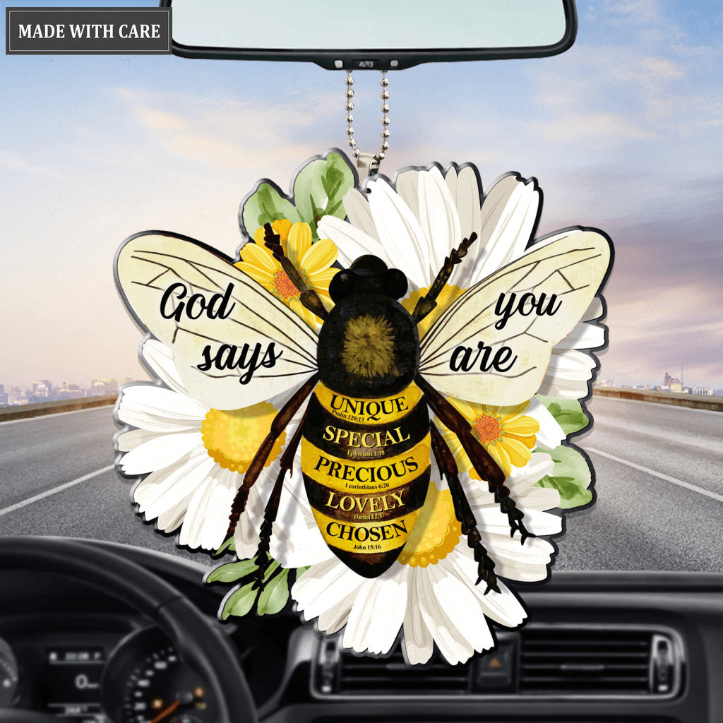 Daisies And Bee God Says You Are Ornament