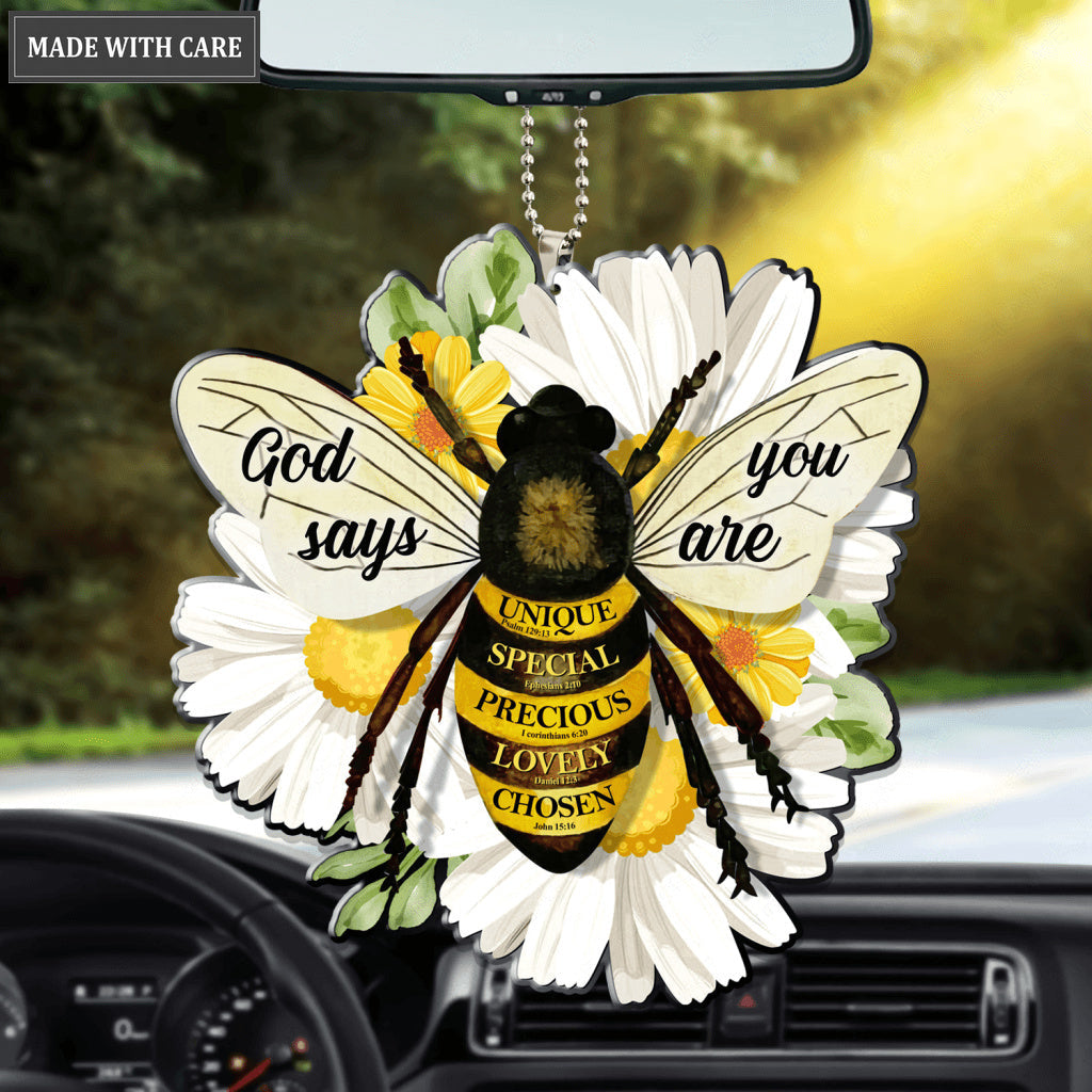 Daisies And Bee God Says You Are Ornament