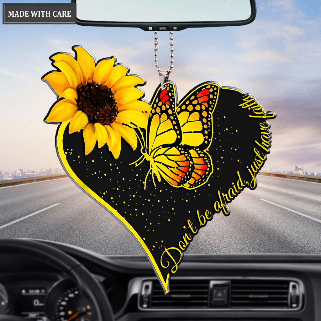 Don't Be Afraid Sunflower Butterfly Ornament