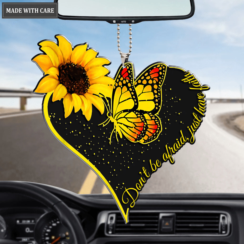 Don't Be Afraid Sunflower Butterfly Ornament