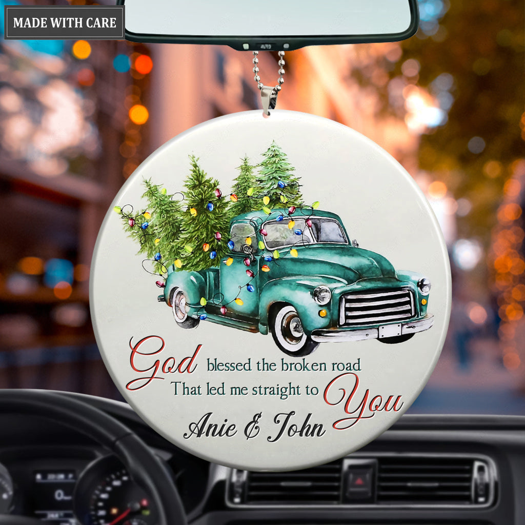 God Blessed Couple Watercolor Truck Ornament