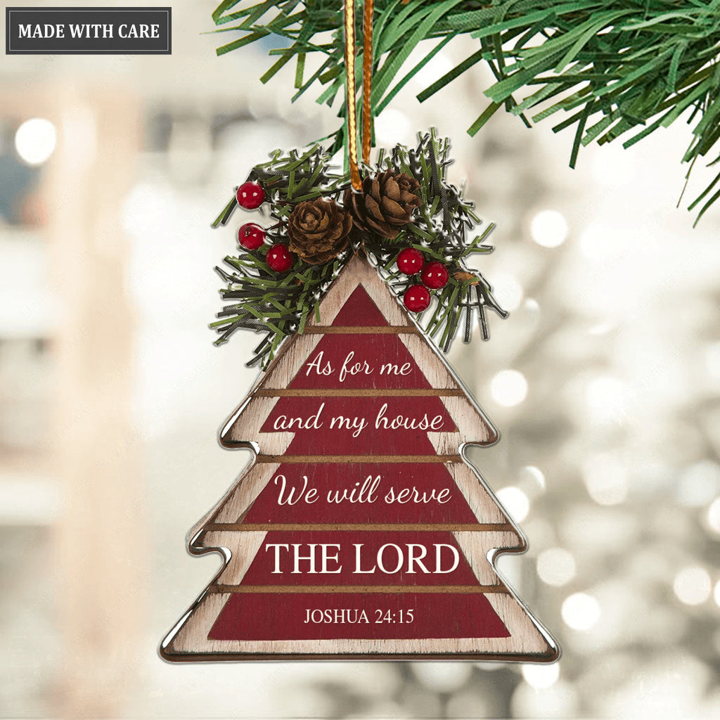 Red Tree Serve The Lord Ornament