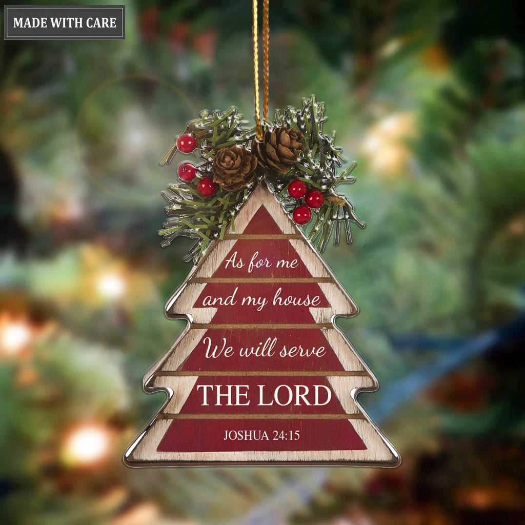 Red Tree Serve The Lord Ornament