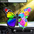 Succulent Butterfly Rainbow Faith Ornament