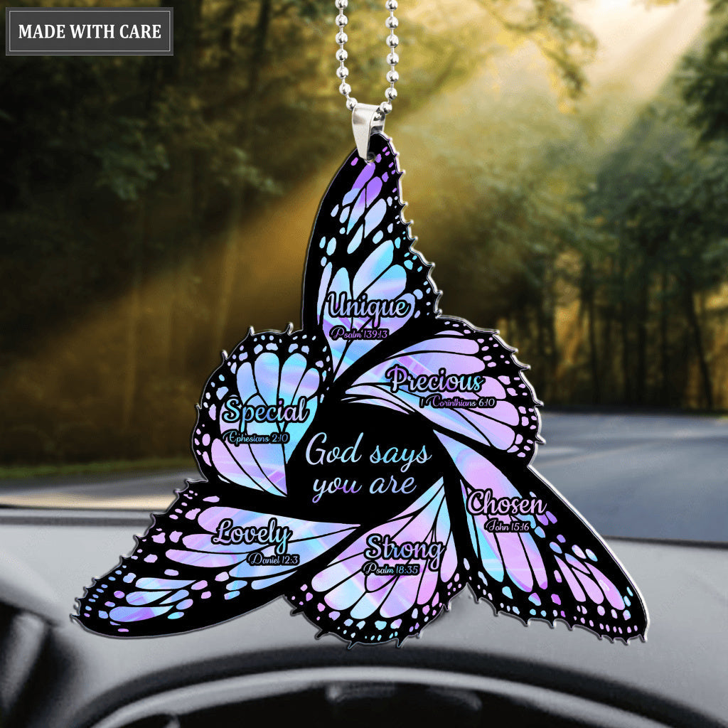 Triangle Butterfly WIngs God Says You Are Ornament