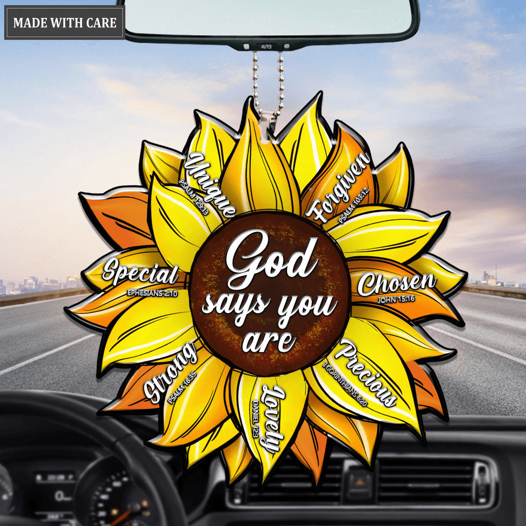 Yellow Sunflower God Says You Are Ornament