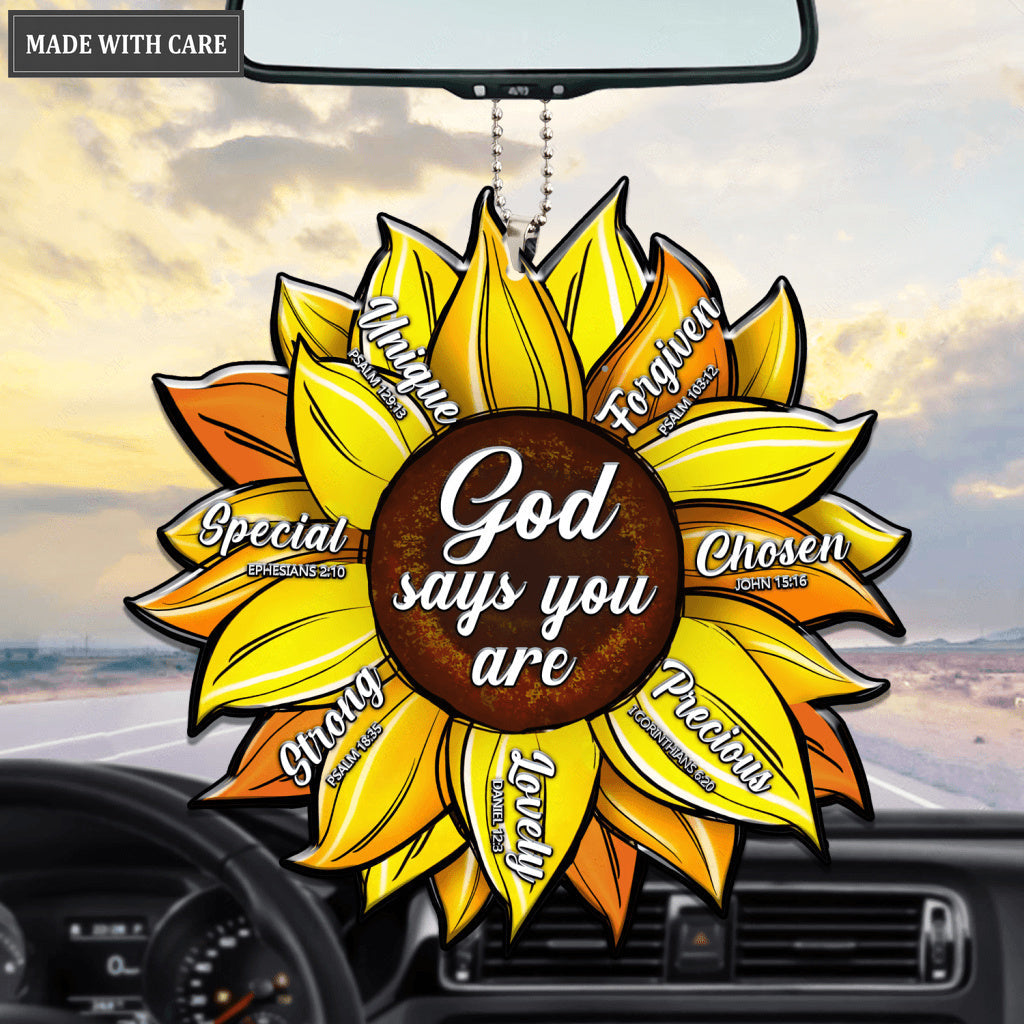 Yellow Sunflower God Says You Are Ornament