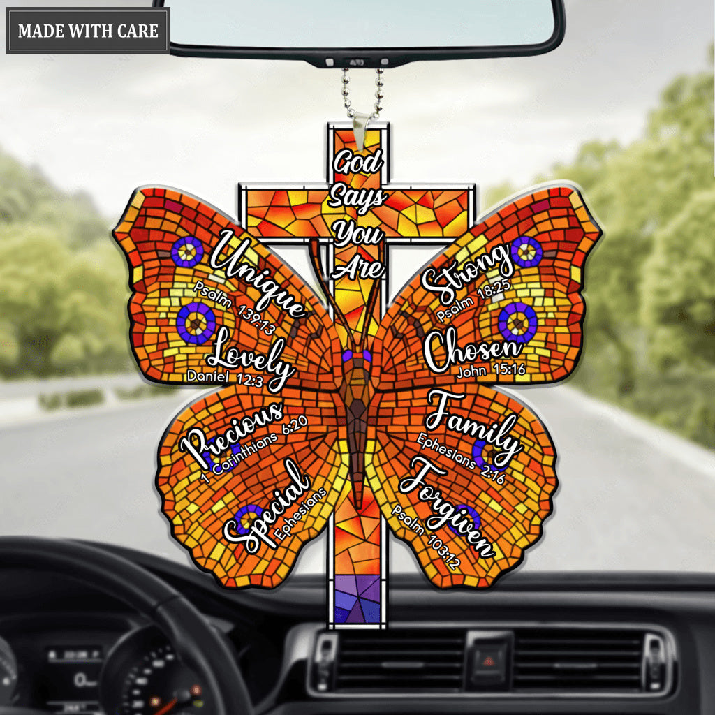Cross And Butterfly God Says You Are Ornament