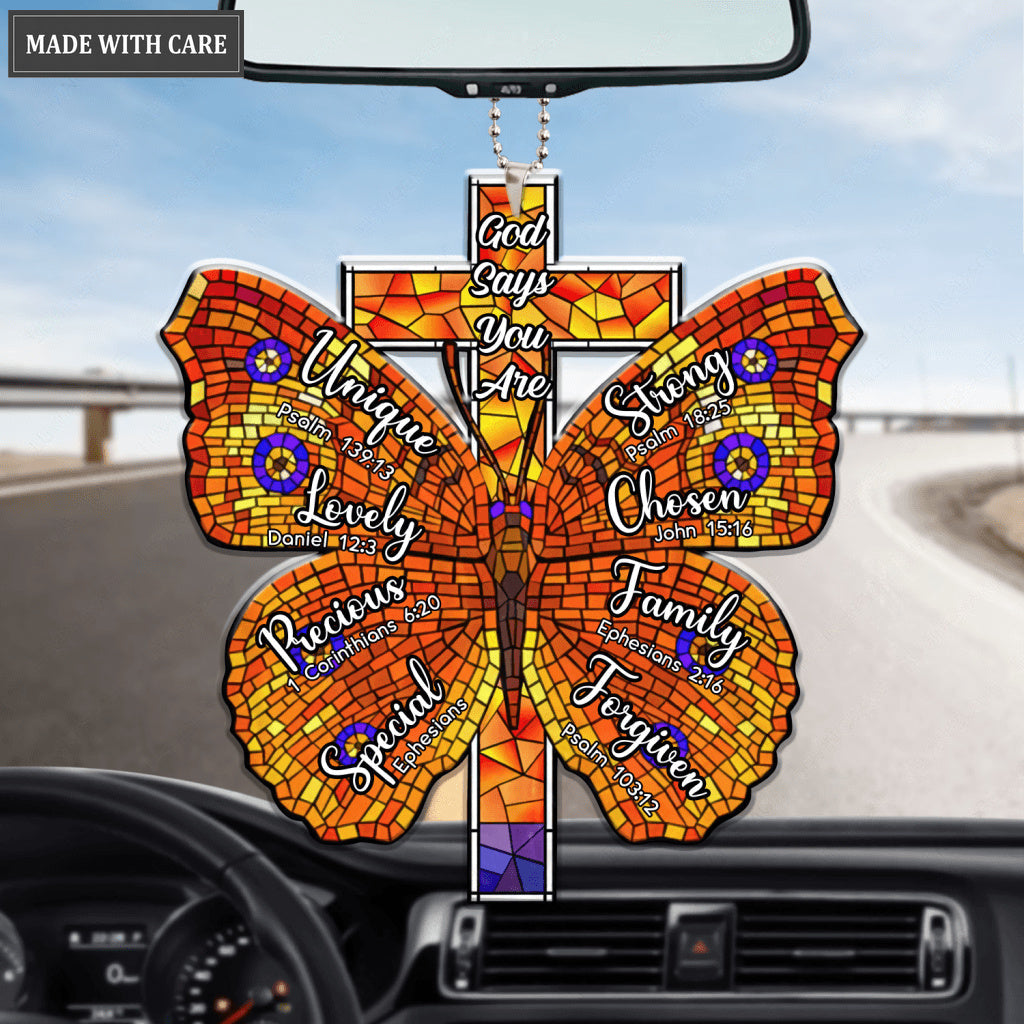 Cross And Butterfly God Says You Are Ornament