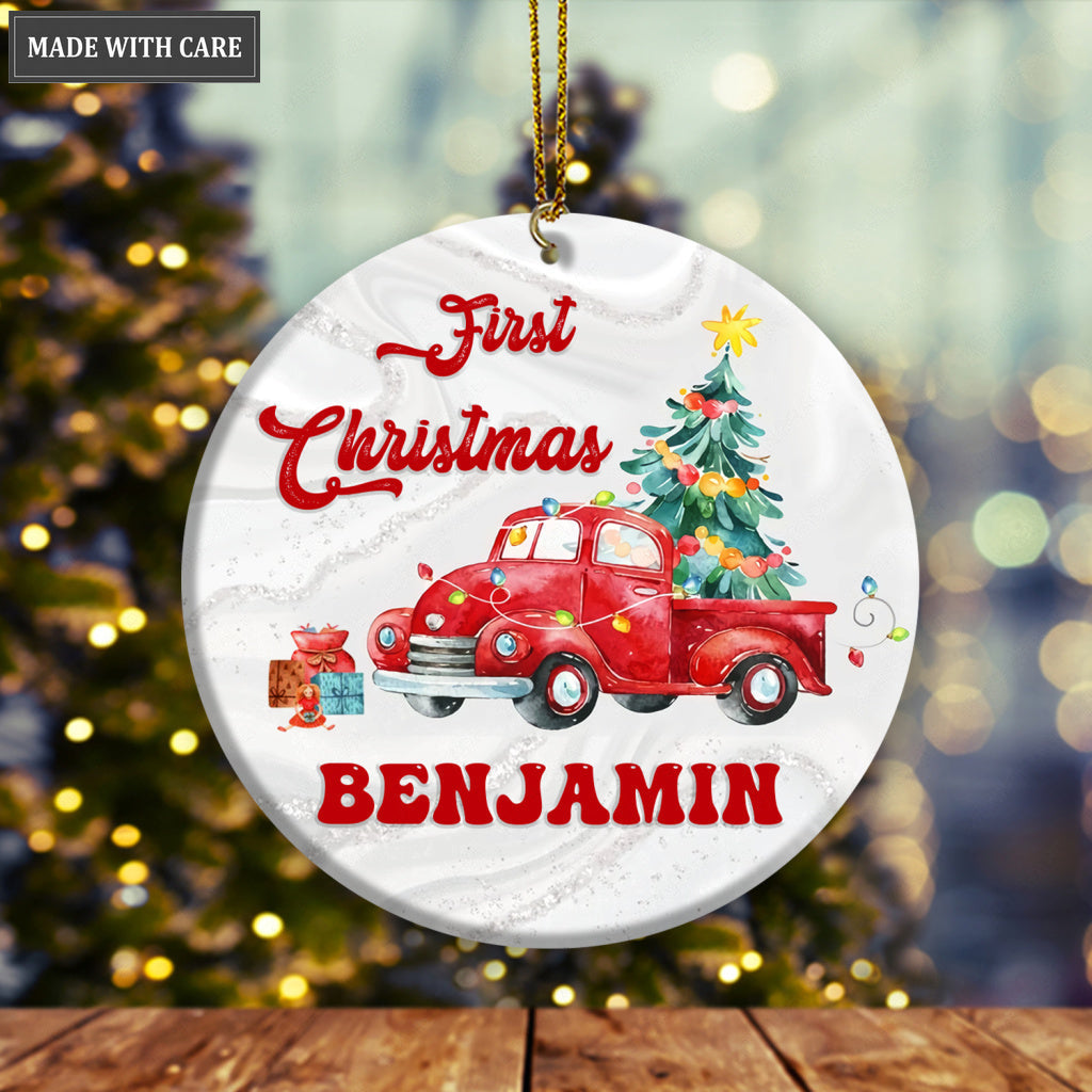 First Christmas Baby Car Pine Gifts Personalized Ornament