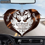 Personalized Brown Couple Horses God Blessed Ornament