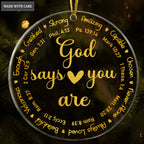 Golden Heart God Says You Are Transparent Ornament