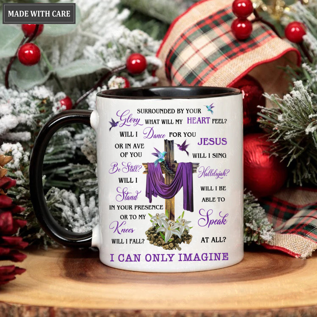 Purple Hummingbird Wooden Cross Surrounded By Your Glory Mug
