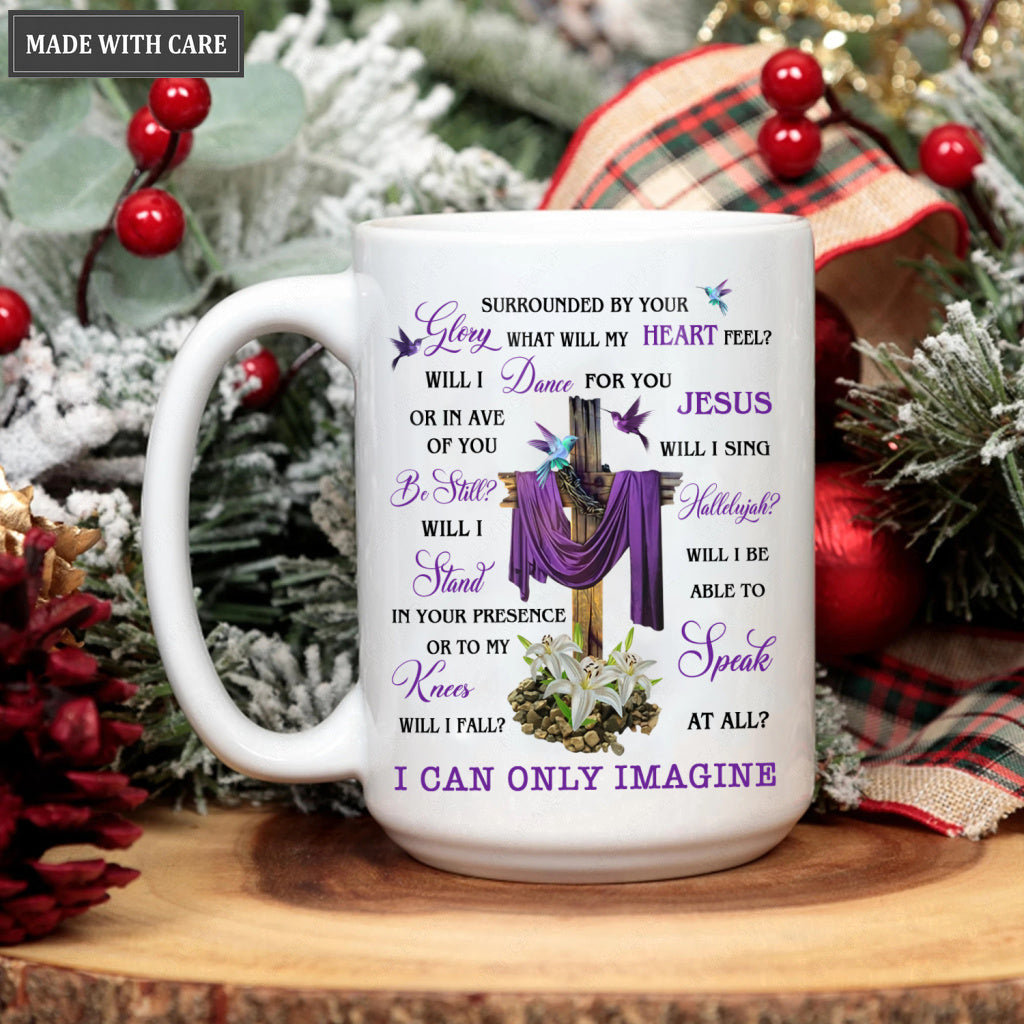Purple Hummingbird Wooden Cross Surrounded By Your Glory Mug