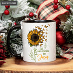 Sunflower Butterfly Faith Is Believing In Mug