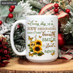 Sunlower Butterfly Every Day Is A New Beginning Mug