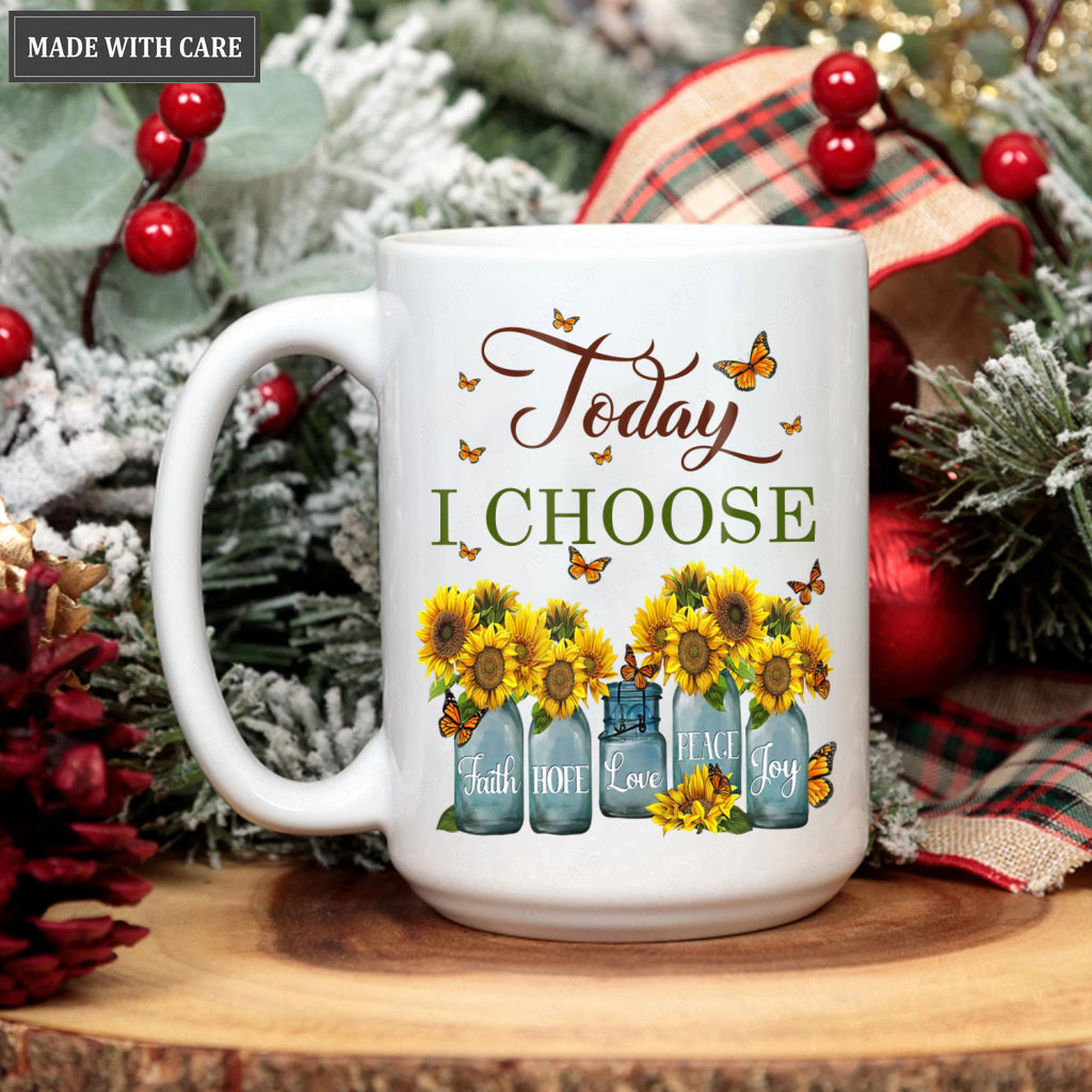 Sunlower Butterfly Today I Choose Mug