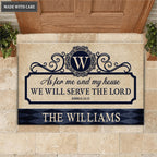 Personalized Serve The Lord Family Home Shaped Wood Sign