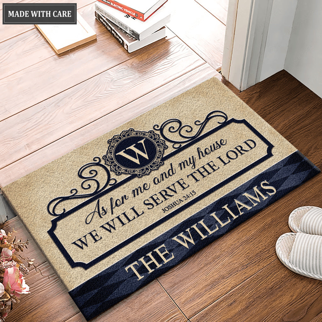 Personalized Serve The Lord Family Home Shaped Wood Sign