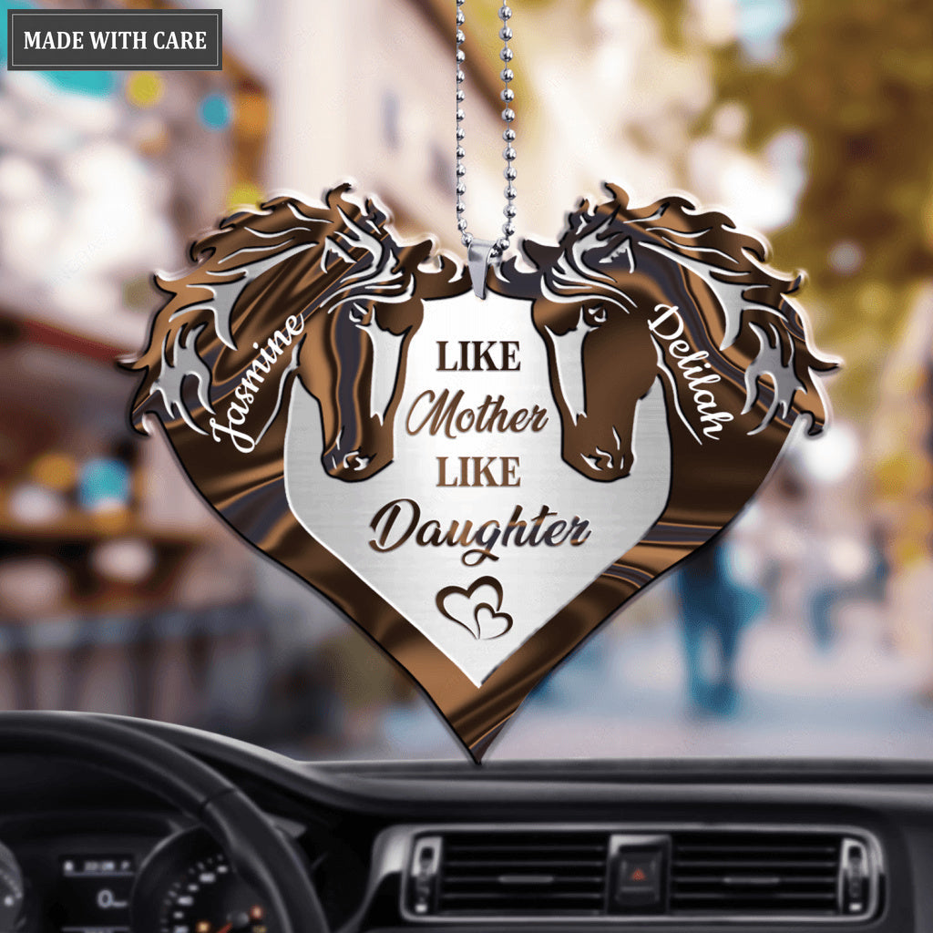Like Mother Like Daughter Hologram Horses Personalized Ornament