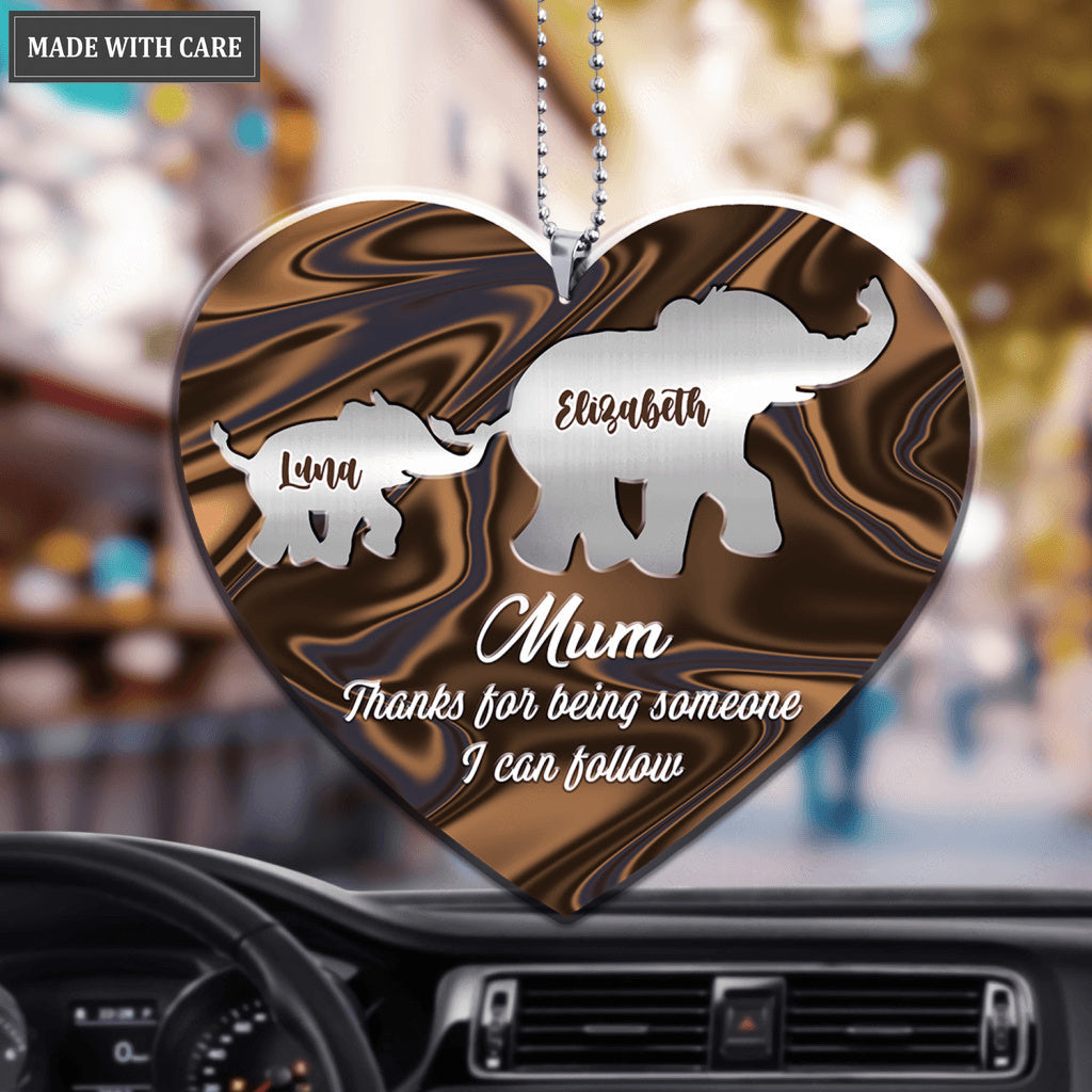 Mom Thanks For Being Someone I Can Follow Personalized Ornament
