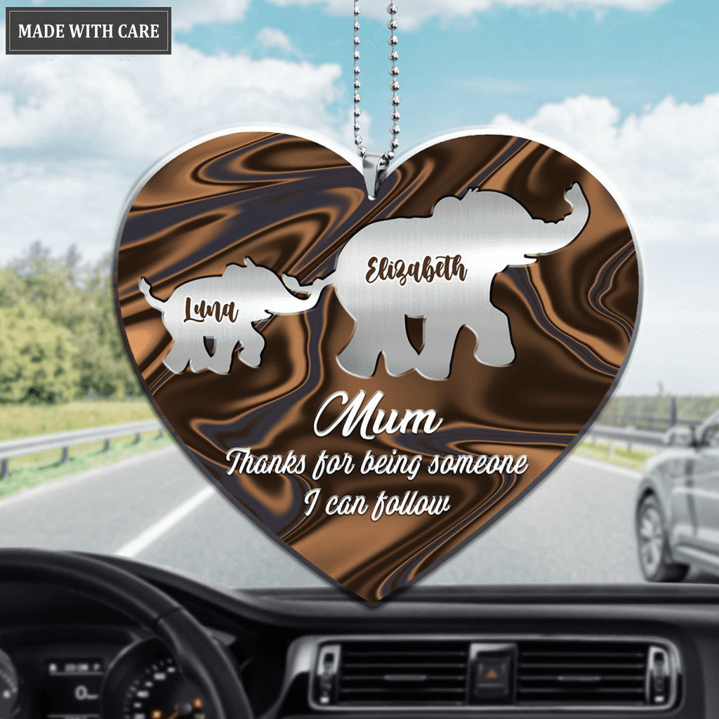 Mom Thanks For Being Someone I Can Follow Personalized Ornament
