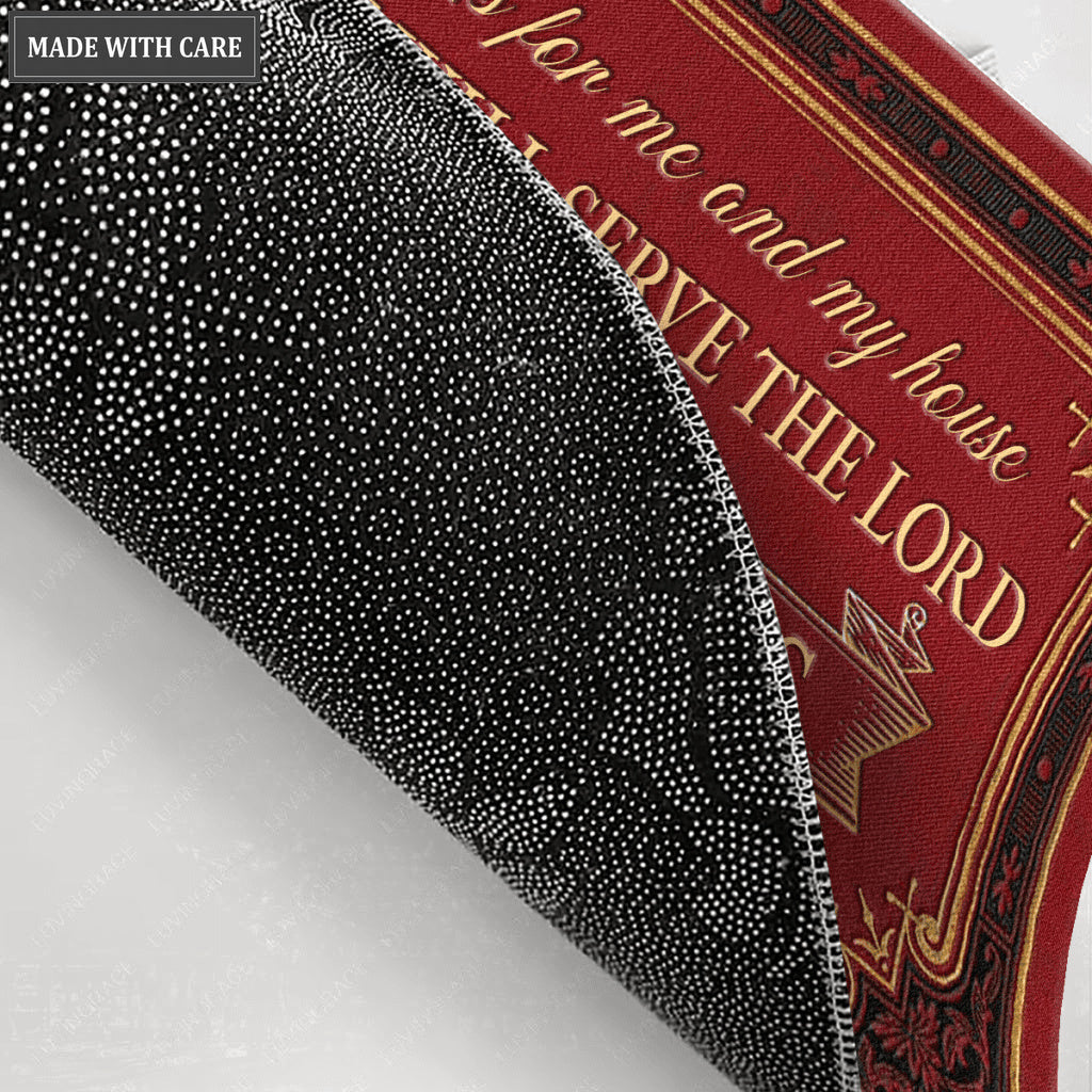 Elegant Red Serve The Lord Personalized Doormat