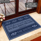 Personalized Family Home Serve The Lord Rectangular Doormat