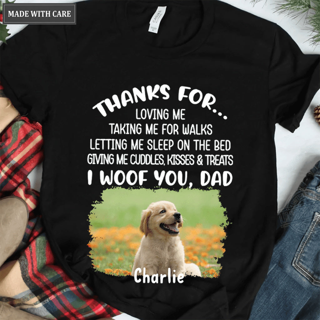 Dog Thanks For Personalized Custom Photo T-Shirt