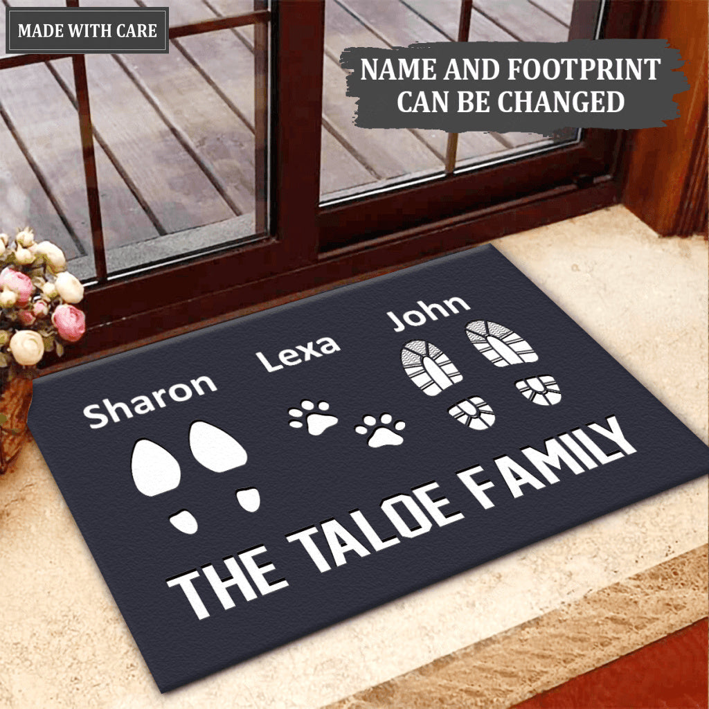 The Custom Family & Pet Name Welcome Mat