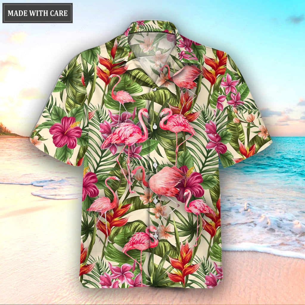 Floral Seamless Pattern With Plumeria And Hibiscus Hawaiian Shirt