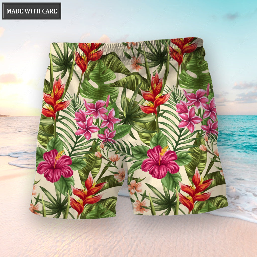 Floral Seamless Pattern With Plumeria And Hibiscus Hawaiian Shirt